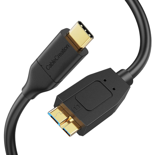 4FT USB C to Micro B Cable,10Gbps Speed External Hard Drive Braided,Usb 3.1 Type C to Micro B Work for Iphone 15,16,Seagate WD Westgate My Passport,Macbook Pro/Air, Ipad/Tablet,Black
