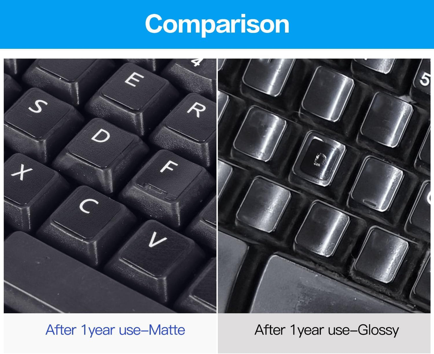 English Keyboard Stickers, 2 Pack Replacement Keyboard Letters Sticker with White Font on Black Background Universal for Computer Laptop Desktop, Matte Alphabet Stickers